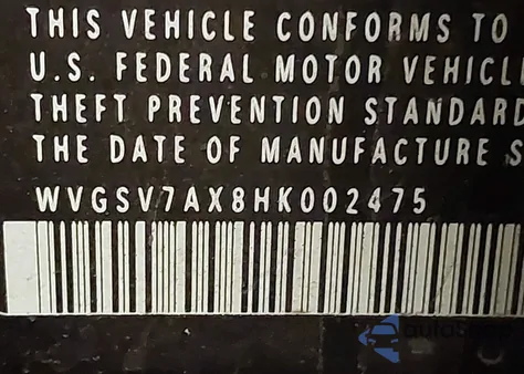 2017 Volkswagen Tiguan 2.0T Wolfsburg Edition from USA, damaged, VIN WVGSV7AX8HK002475